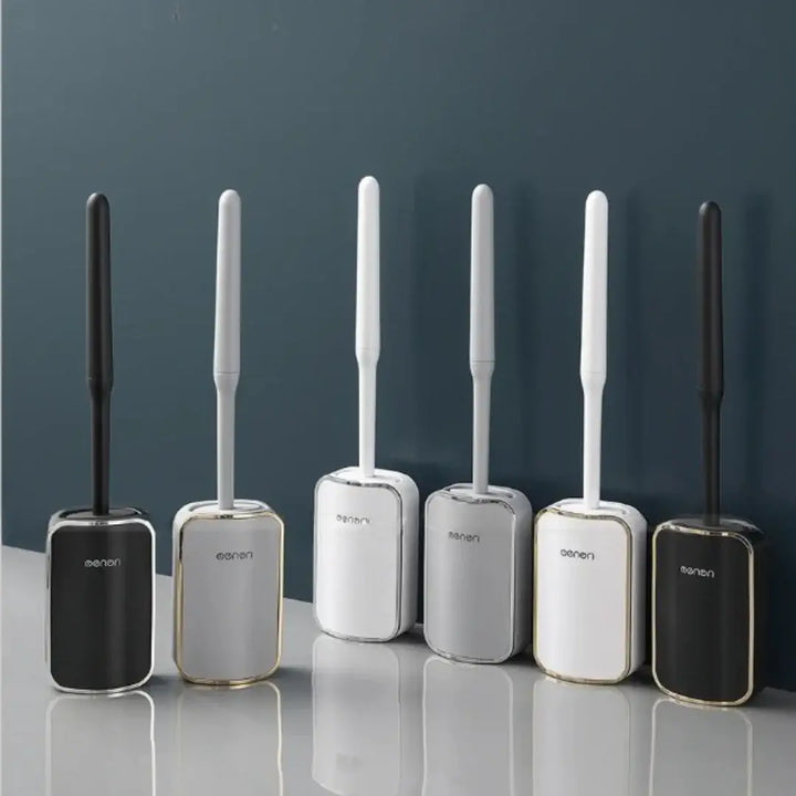Escova sanitária com suporte que combina limpeza com design moderno ideal para seu banheiro.