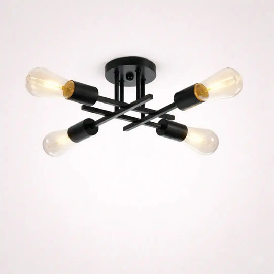 Lustre de teto preto moderno para sala, quarto ou cozinha