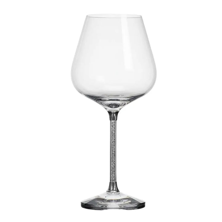 taça de vinho prime casavelle cristal transparente com haste prata